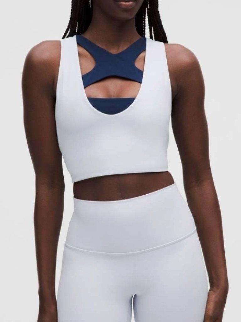 Lululemon Bend This Scoop And Cross Bra - Starch Blue - Size Xxs/Xs - Lw2elxs